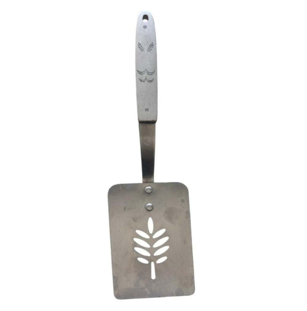Vintage Ekco Flint Arrowhead Harvest Wheat Slotted Spatula Turner Stainless MCM
